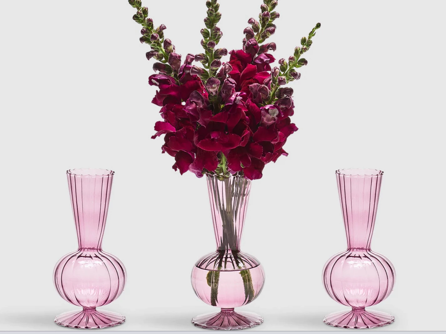 Kim Seybert TESS BUD VASE SET/3 LAVENDER 1 Kim Seybert TESS BUD VASE SET/3 LAVENDER