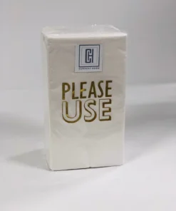 Print Appeal BATH GUEST TOWEL PACK | PLEASE USE | GOLD