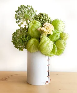 Made Solid LEATHER WRAPPED VASES | WHITE | 2 SIZES