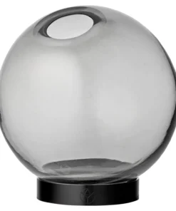 AYTM/GRAN LIVING APS GLASS ORB VASE | BLACK BASE -