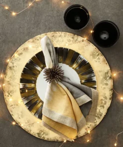 Kim Seybert THE TABLE SOLSTICE NAPKIN GREY & BEIGE 11 Kim Seybert THE TABLE SOLSTICE NAPKIN GREY & BEIGE