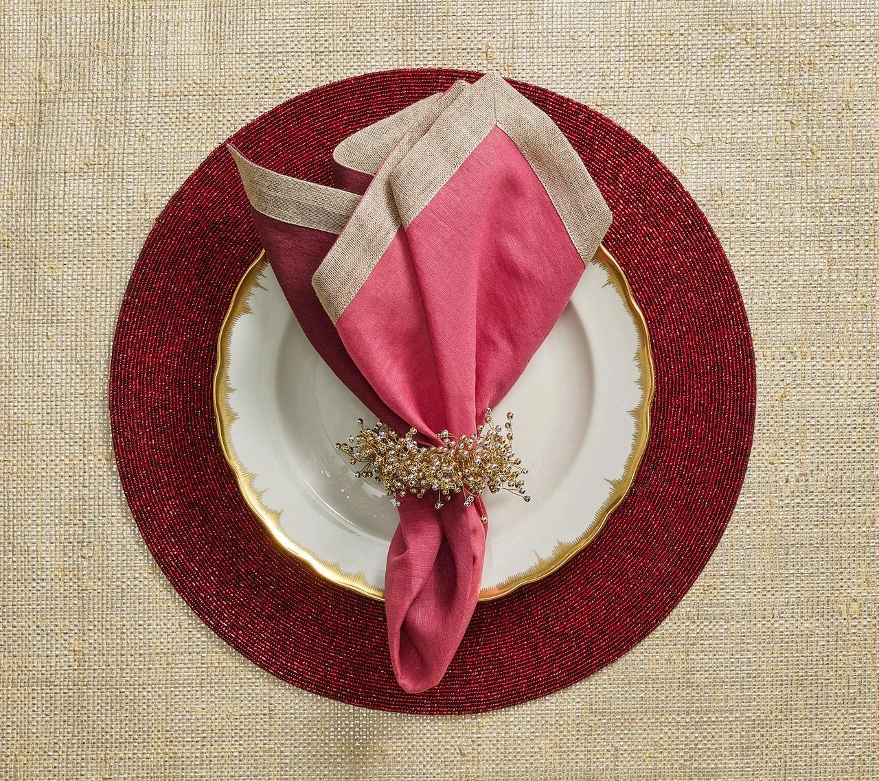 Kim Seybert SPRAY NAPKIN RING GOLD & SILVER 2 Kim Seybert SPRAY NAPKIN RING GOLD & SILVER
