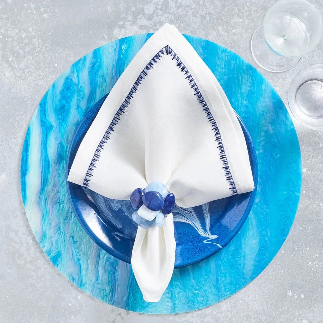 Kim Seybert MIRAGE PLACEMAT AQUA THE TABLE 2 Kim Seybert MIRAGE PLACEMAT AQUA THE TABLE