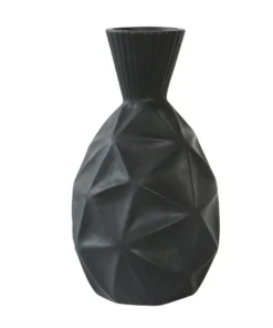 Sagebrook Home MATTE ANGLER VASE | BLACK | LOW THE HOME