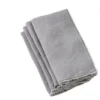 Saro Trading Company THE TABLE FRINGED STONE WASHED NAPKIN | GREY