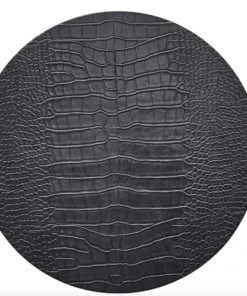 Kim Seybert THE TABLE CROCO PLACEMAT CHARCOAL