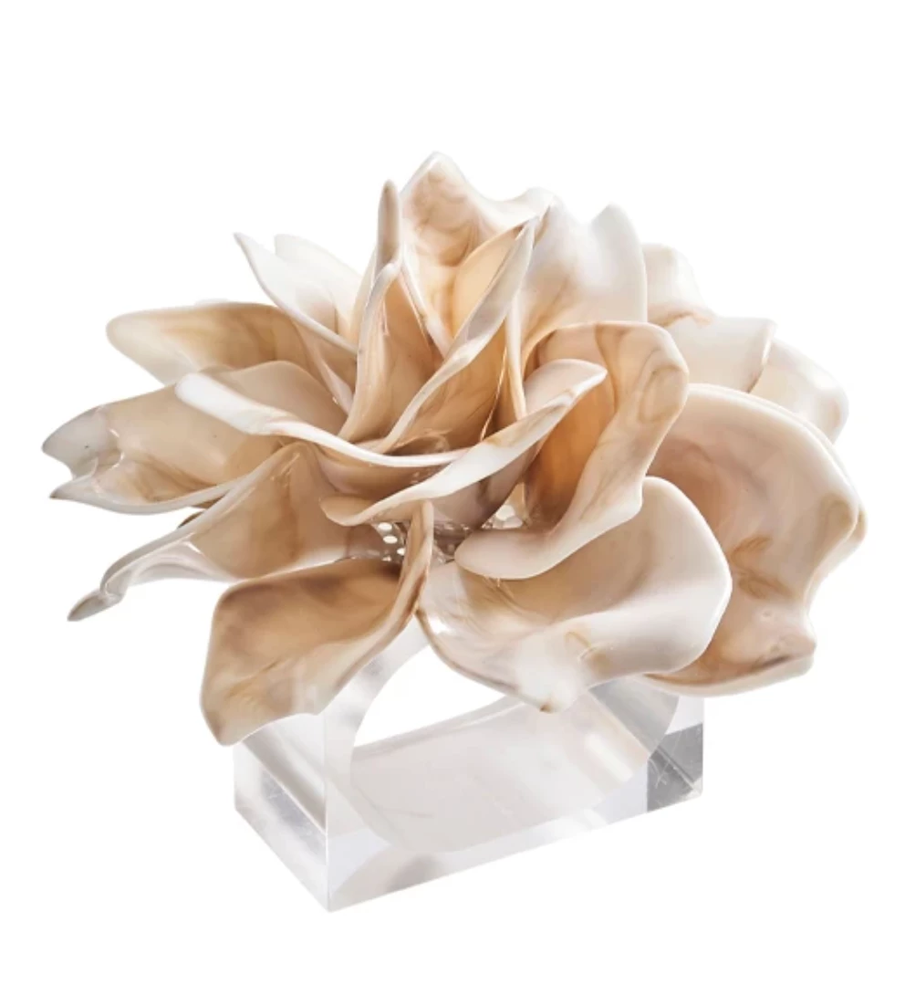 Kim Seybert DAHLIA NAPKIN RING IVORY | SET OF 4 THE TABLE 1 Kim Seybert DAHLIA NAPKIN RING IVORY | SET OF 4 THE TABLE