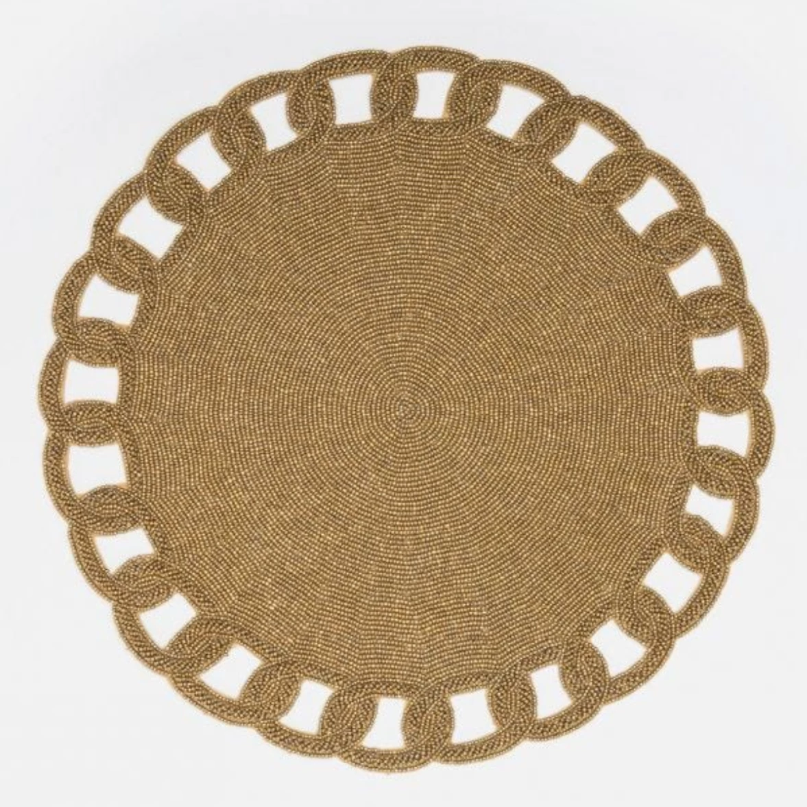 Blue Pheasant THE TABLE ARIA BEADED GOLD PLACEMAT 1 Blue Pheasant THE TABLE ARIA BEADED GOLD PLACEMAT