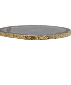 Olympus / Bartky Minerals WINE & BAR AGATE COASTERS NATURAL GREY & GOLD TRIM 5 Olympus / Bartky Minerals WINE & BAR AGATE COASTERS NATURAL GREY & GOLD TRIM