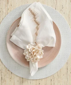 Kim Seybert DAHLIA NAPKIN RING IVORY | SET OF 4 THE TABLE 6 Kim Seybert DAHLIA NAPKIN RING IVORY | SET OF 4 THE TABLE