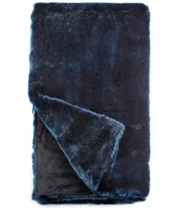Fabulous Furs COUTURE FAUX FUR THROW BLUE MINK THE HOME