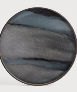 Notre Monde/ Ethnicraft ORGANIC PATTERN TRAY | GRAPHITE |LARGE THE HOME