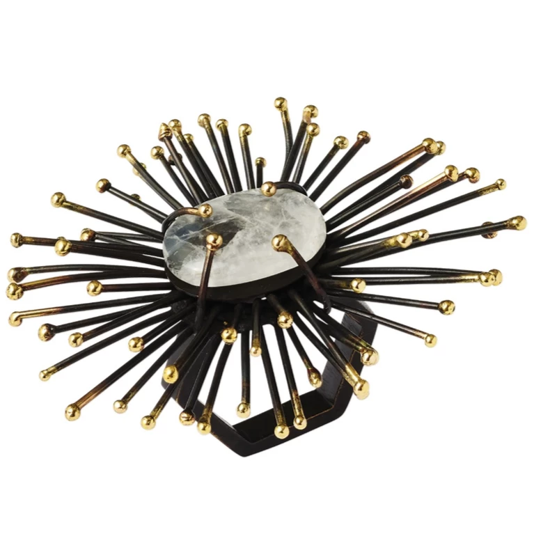 Kim Seybert FLARE NAPKIN RING BLACK & GOLD 1 Kim Seybert FLARE NAPKIN RING BLACK & GOLD