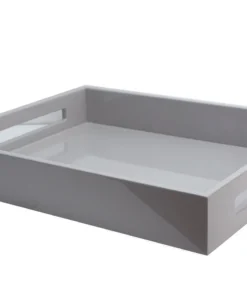 Addison Ross CHIFFON GRAY LACQUERED TRAY | MEDIUM