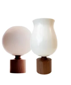 KleinReid THE HOME GORDON VASE | WHITE & WALNUT