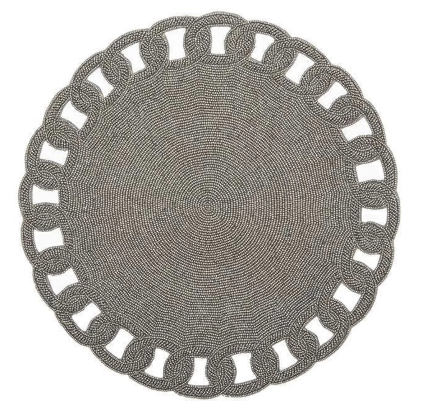 Blue Pheasant ARIA BEADED SILVER PLACEMAT 1 Blue Pheasant ARIA BEADED SILVER PLACEMAT