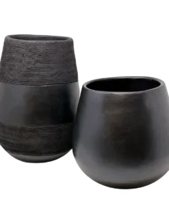 MooMoo Designs TEXTURED BLACK VASES THE HOME