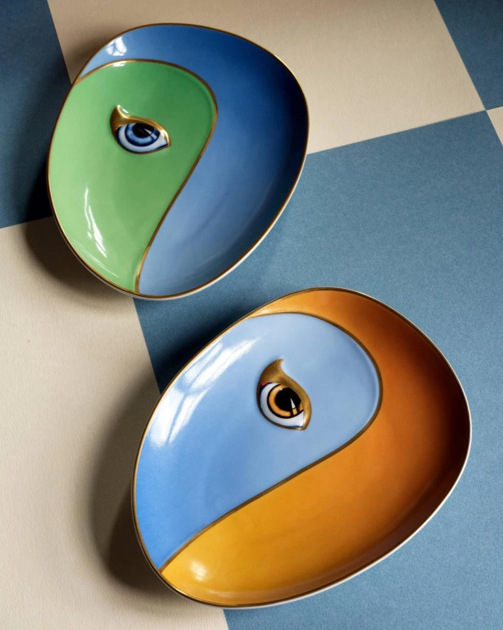 L'Objet LITO EYE OVAL TRAY | BLUE & ORANGE 2 L'Objet LITO EYE OVAL TRAY | BLUE & ORANGE