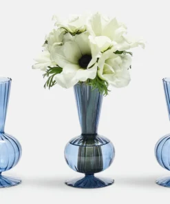 Kim Seybert THE HOME TESS BUD VASE SET/3 CADET BLUE