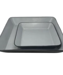 MooMoo Designs LEATHER SQUARE BOWLS GREY