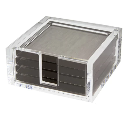 Tizo ACRYLIC COASTER SET SILVER 1 Tizo ACRYLIC COASTER SET SILVER