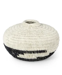 Palecek SEAGRASS BLACK AND WHITE VIGGO URNS