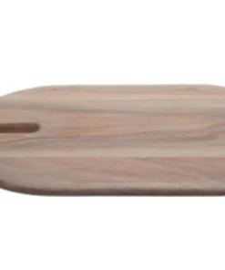 BIDK Home ACACIA WOOD CHEESEBOARD WITH LEATHER STRAP SERVING
