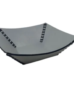 MooMoo Designs LEATHER STITCHED TRAY SET GREY