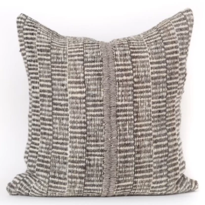 Treko PILLOWS MAKUN STRIPES PILLOW WHITE & GREY | 26x26 1 Treko PILLOWS MAKUN STRIPES PILLOW WHITE & GREY | 26x26