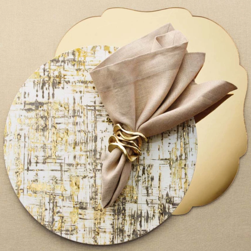 Kim Seybert FLUX NAPKIN GOLD 4 Kim Seybert FLUX NAPKIN GOLD