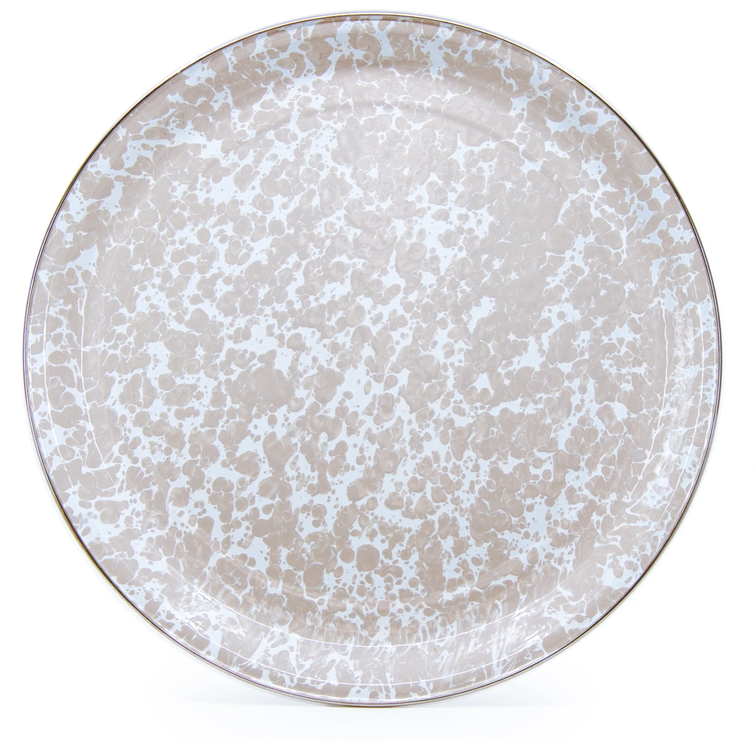 Golden Rabbit SWIRL SERVING TRAY TAUPE- 1 Golden Rabbit SWIRL SERVING TRAY TAUPE-