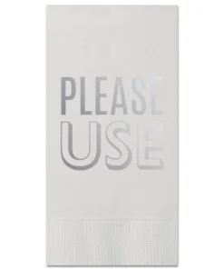 Print Appeal BATH GUEST HAND TOWELS PACK | PLEASE USE | SILVER