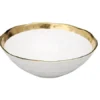 Classic Touch SERVING FOCAL PORCELAIN BOWL | WHITE & GOLD