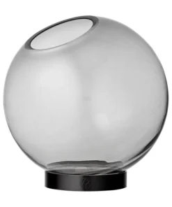 AYTM/GRAN LIVING APS GLASS ORB VASE | BLACK BASE -