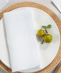 Saro Trading Company PLAIN LINEN NAPKIN WHITE THE TABLE