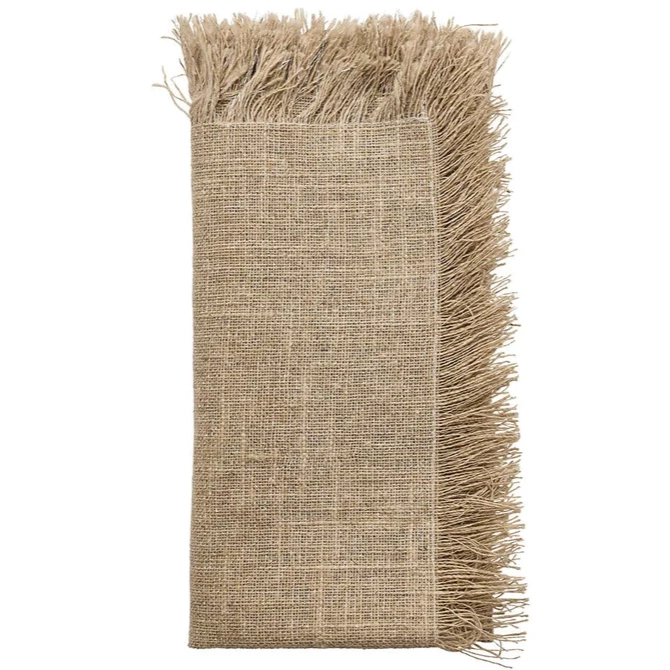 Kim Seybert FRINGE NATURAL & SILVER NAPKIN 3 Kim Seybert FRINGE NATURAL & SILVER NAPKIN