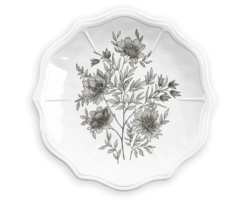 TarHong MONOCHROME FLORAL MELAMINE DINNERWARE THE TABLE 2 TarHong MONOCHROME FLORAL MELAMINE DINNERWARE THE TABLE