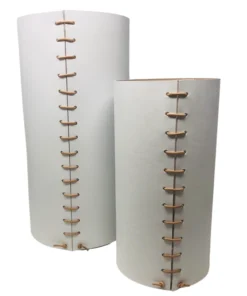 Made Solid LEATHER WRAPPED VASES | WHITE | 2 SIZES