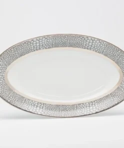 Philippe Deshoulieres BIA THE TABLE MAKASSAR GRAY & PLATINUM | ROYAL LIMOGES