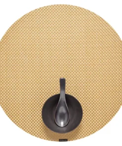 Chilewich THE TABLE BASKETWEAVE PLACEMAT | WHITE & SILVER | SQUARE