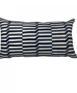 Callisto Home GEOMETRIC VELVET & HIDE PILLOW 14 X 24