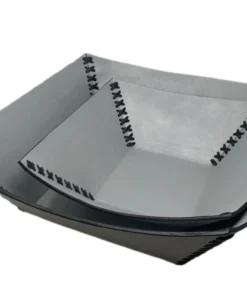 MooMoo Designs LEATHER STITCHED TRAY SET GREY