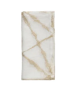 Kim Seybert LUNA NAPKIN WHITE & GOLD