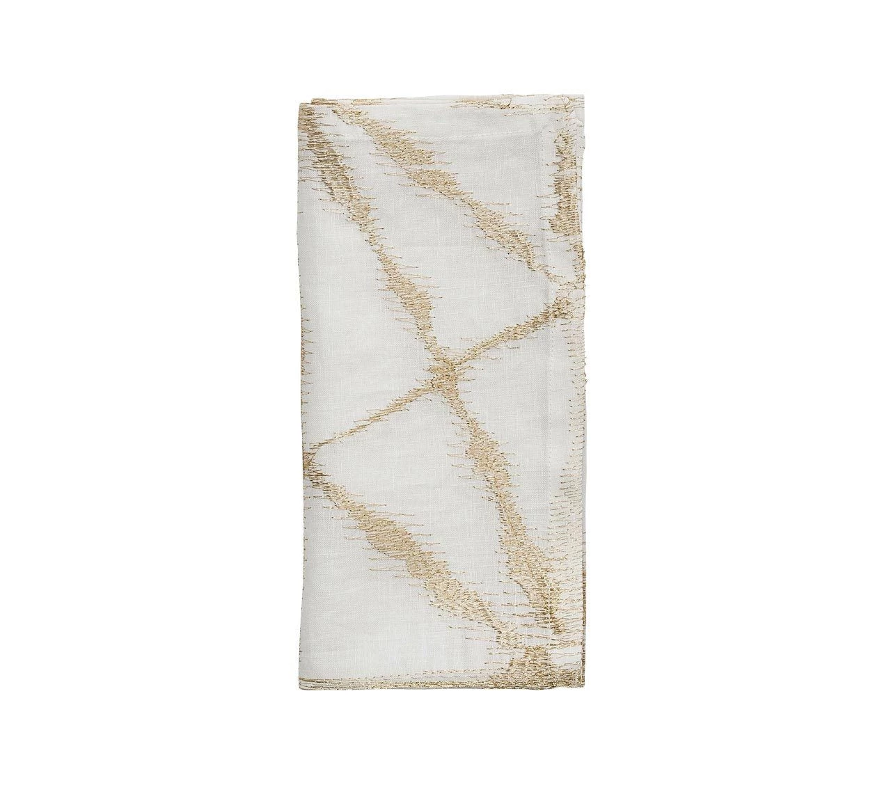 Kim Seybert LUNA NAPKIN WHITE & GOLD 2 Kim Seybert LUNA NAPKIN WHITE & GOLD