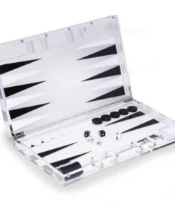 Bey-Berk GAMES & GADGETS ACRYLIC BACKGAMMON SET BLACK