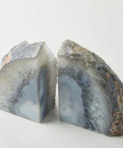 OLYMPUS BARTKY THE HOME AGATE BOOKEND SET | NATURAL | X LARGE