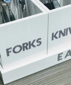 EYE CANDY LET'S EAT! ACRYLIC SILVERWARE CADDY 11 EYE CANDY LET'S EAT! ACRYLIC SILVERWARE CADDY