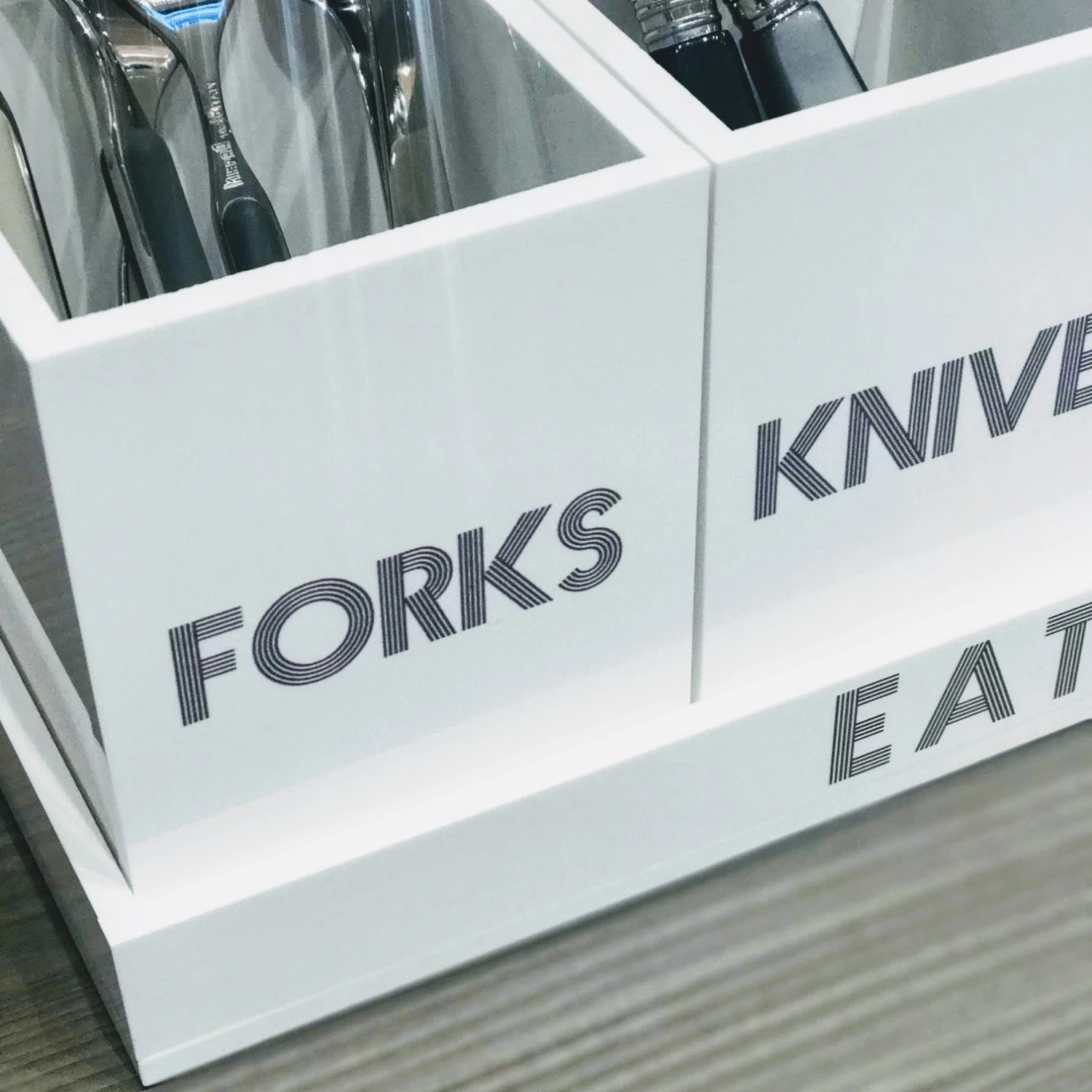 EYE CANDY LET'S EAT! ACRYLIC SILVERWARE CADDY 5 EYE CANDY LET'S EAT! ACRYLIC SILVERWARE CADDY