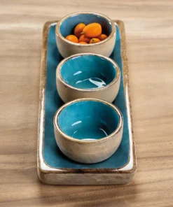 Zodax SERVING SEYCHELLES MANGO WOOD CONDIMENT SET