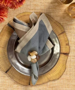 Kim Seybert DIP DYE NAPKIN GREY & TAUPE
